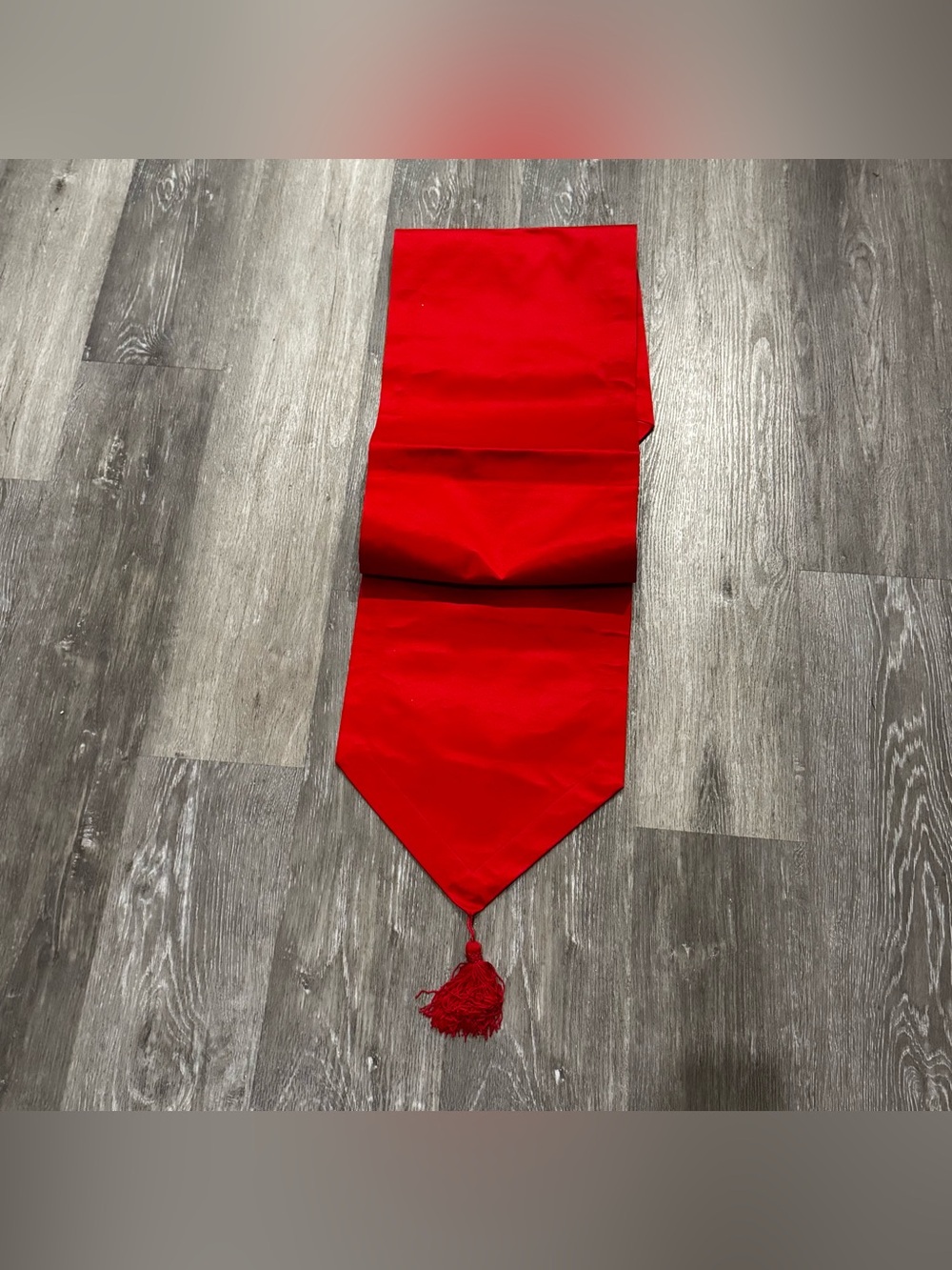 Red Table Runner with Tassel